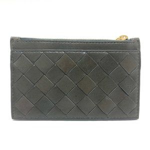 BOTTEGA VENETA Intrecciato Key Pouch/Coin Purse Leather Unisex Khaki